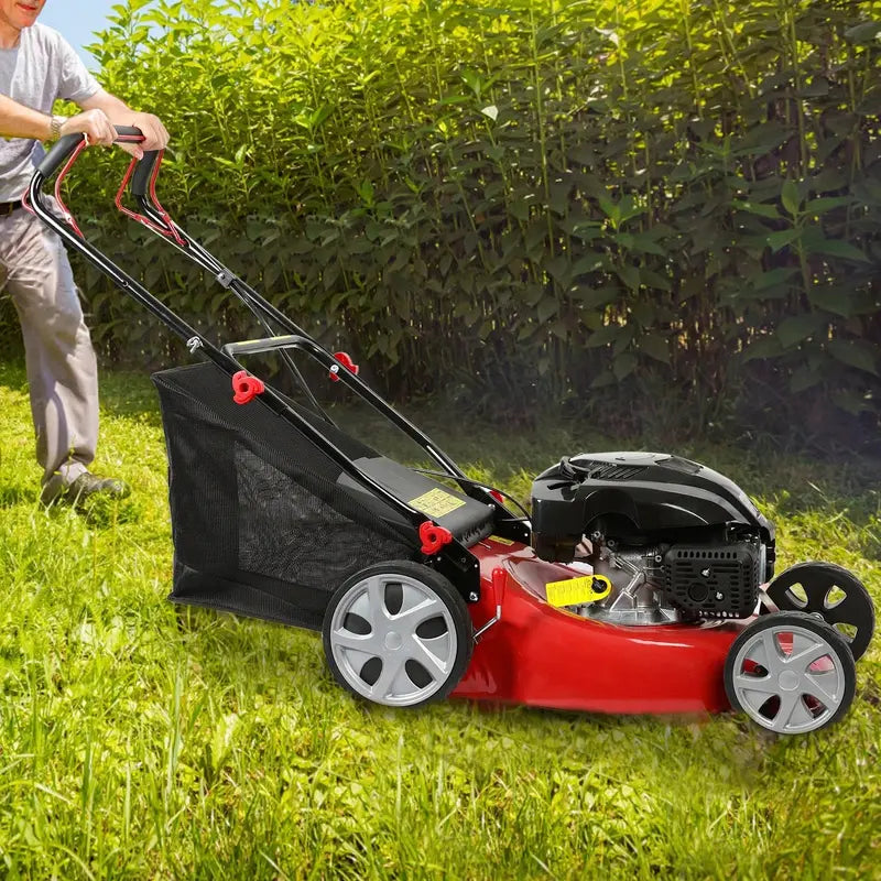 Self-Propelled Gas Lawn Mower with 141cc Engine, 50L Grass Catcher & Large Wheels