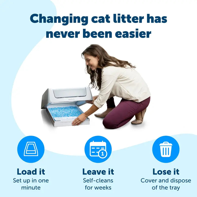 PetSafe ScoopFree Complete Replacement Lavender Scented Crystal Litter Tray, 3-Pack  Easy Cleanup with Disposable Tray  Includes Leak Protection and Low Tracking Litter