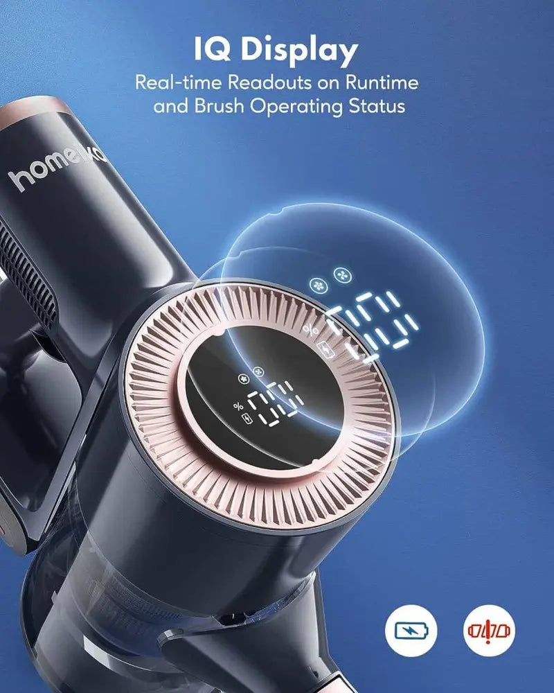 Homeika H016 Cordless Vacuum – 20KPa Suction, 200W Motor, 1.5L Dustbin, Blue LED Display, Lightweight Design