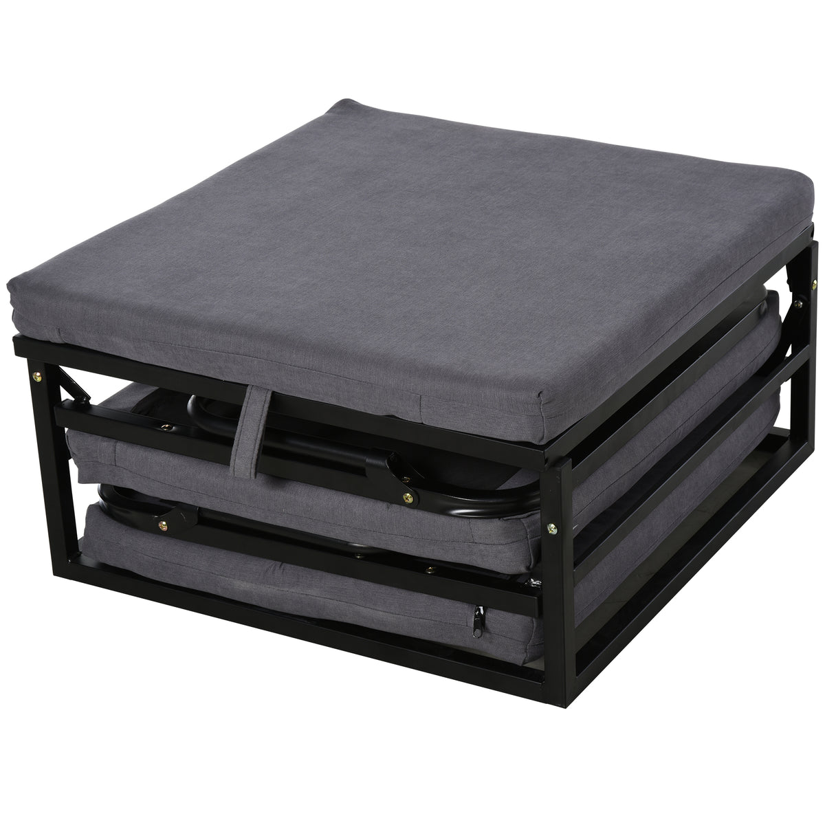 HOMCOM Klappbett 75x190 cm, Erwachsene Gästebett Klappbar mit 8 cm Dicker Schaumstoff, Reisebett mit Metallrahmen, 5-stufig höhenverstellbares Einzelbett mit Kissen, bis 150 kg belastbar