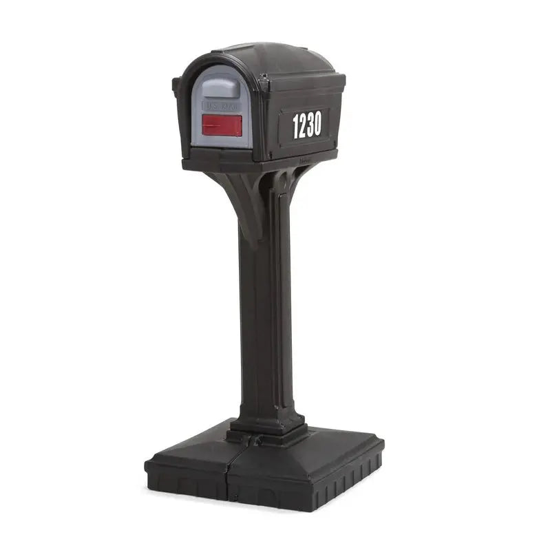 Simplay3 Dig Free Easy Up Classic Mailbox – Black Plastic, No-Dig Installation