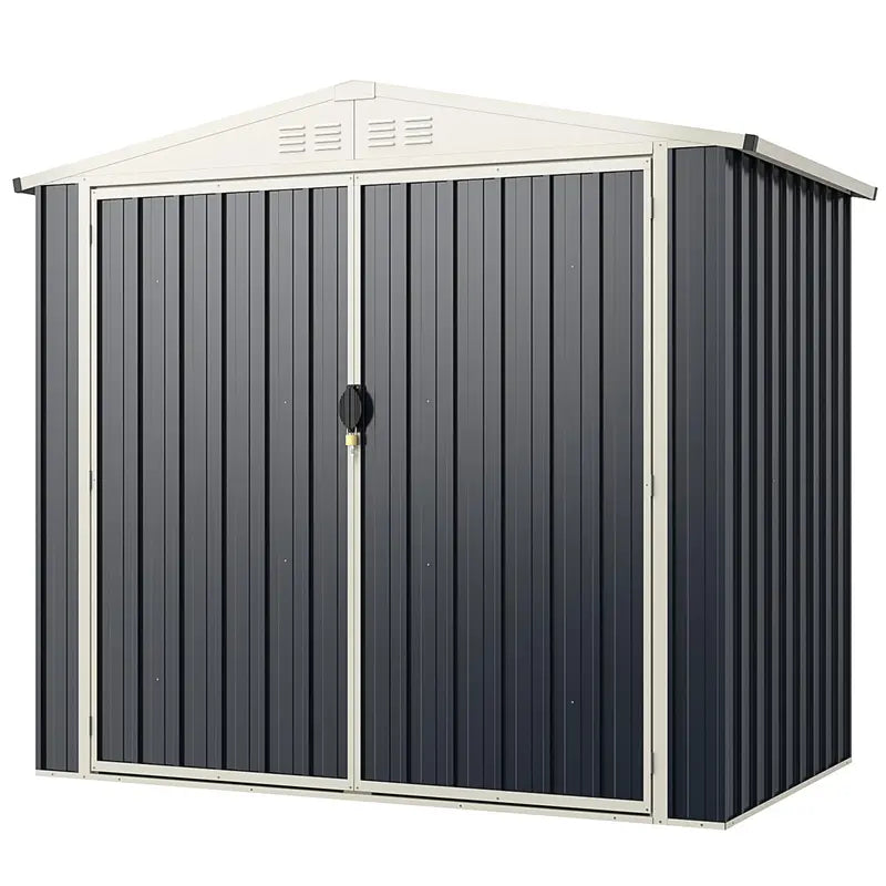Snap-Together Metal Outdoor Storage Shed – Weather-Resistant Color-Coated Utility Structure