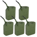 ZENY Jerry Can 5 Gallon Fuel Steel Tank NATO Style Extension Spout Gasoline Storage, 5 Pieces