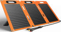 Portable Solar Charger with Triple Output, Adjustable Stand, and Off-Grid Versatility