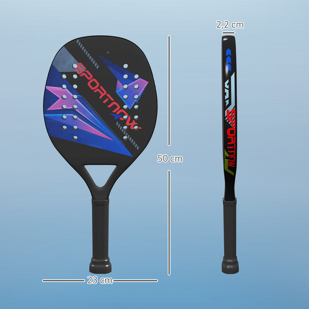 SPORTNOW Beach-Tennisschläger-Set, rutschfester Griff, Kohlefaser, Schwarz
