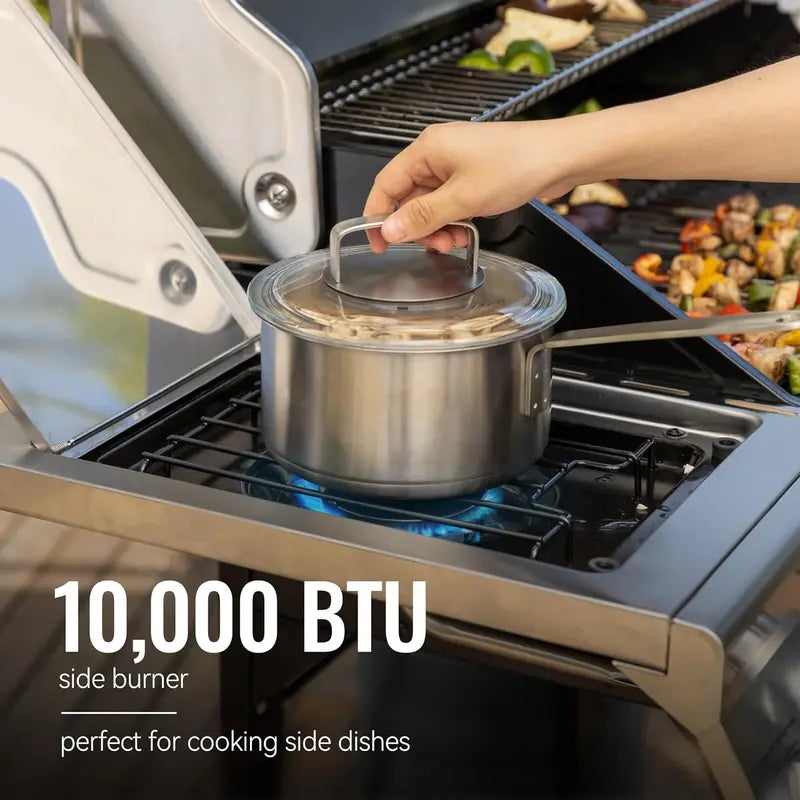 Royal Gourmet GA5401T 5-Burner Propane Grill with Sear and Side Burners – 64,000 BTU Stainless Steel BBQ Featuring 632 Sq. In. Cooking Surface