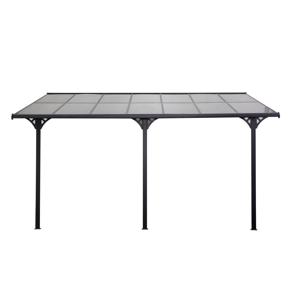 Outsunny Pergola Pavillon  4.35 x 3.02 m Gartenpavillon Überdachung Zelt 231-250 cm höhenverstellbar Sonnenschutz Terrassendach Anbaupavillion Aluminium Grau