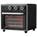 HOMCOM Minibackofen, 20L, 5 Funktionen, 360° Heißluft, Grillrost, Krümelblech, Schwarz