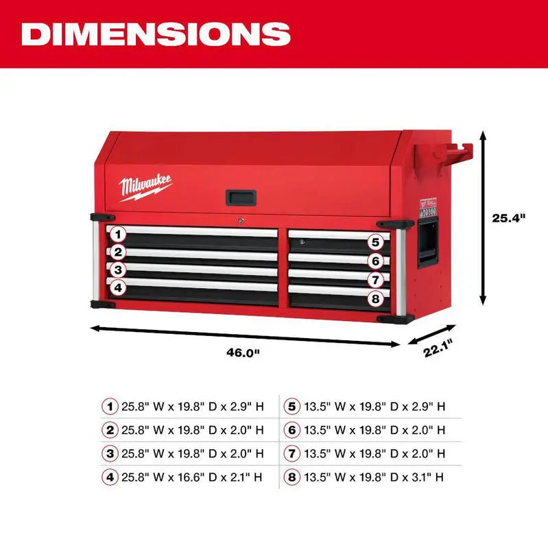 MW Professional 46″ 18-Drawer Tool Storage System – Steel Chest & Cabinet Set (48-22-8546)