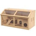 PawHut Hamsterkäfig für syrische Hamster und Zwerghamster, mit Plattform, Hängebrücke, Hütte, 85x45x44 cm