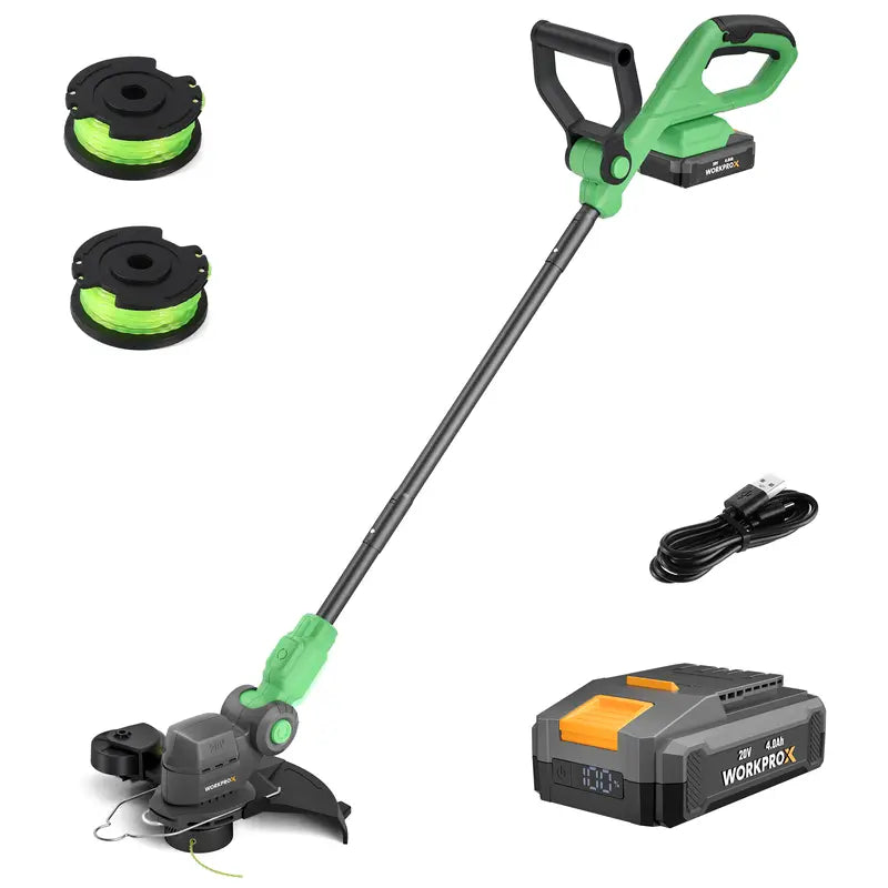 WORKPROX 20V 2-in-1 Cordless Lawn Edger & String Trimmer – Includes Two Replacement Spools
