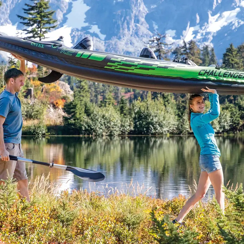 Intex Challenger K2 Inflatable Kayak – 2-Person Recreational Kayak with Paddles & Hand Pump Included