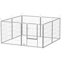 PawHut Haustiergehege, Hundezaun, Haustierspielplatz, flexibel anpassbar, rostfreier Stahl