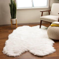 Silky Faux Fur Shag Rug in Pure White Sheepskin 4' x 6'