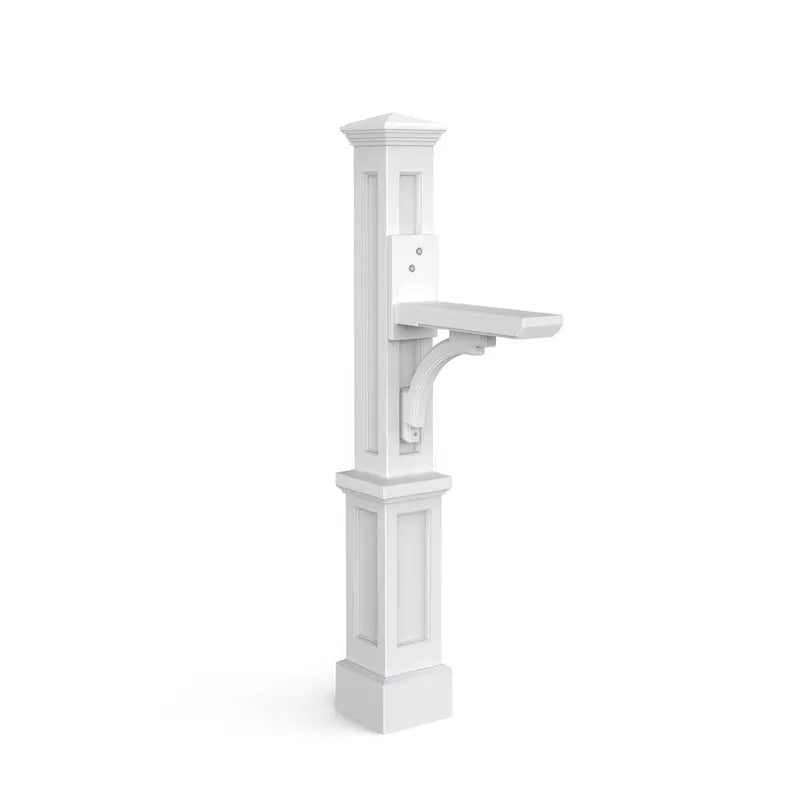 Mayne White Polymer 4 x 4 Mount Mailbox Post 5813-W