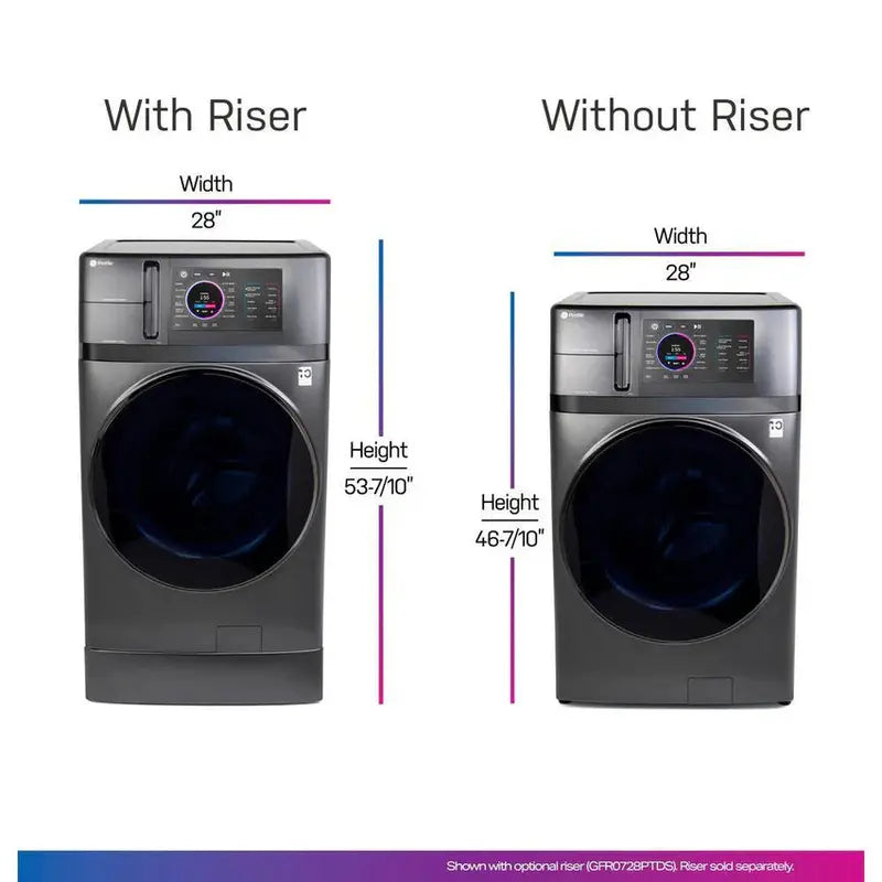 Profile 4.8 Cu. Ft. Ventless Heat Pump Washer-Dryer Combo – All-in-One Carbon Graphite Finish Laundry Appliance