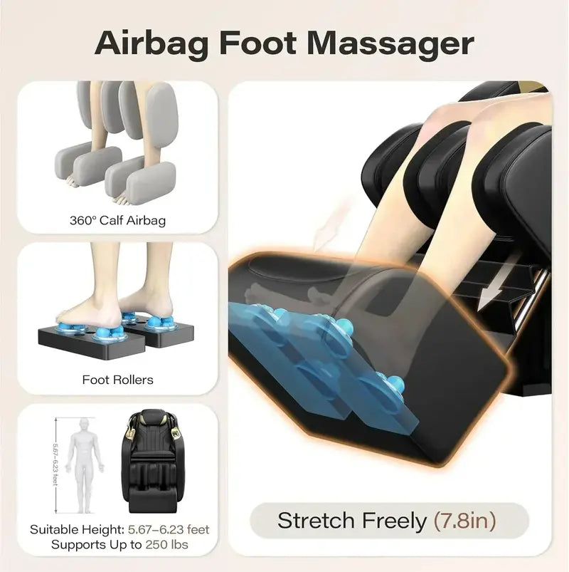 Zero Gravity Massage Chair – 160° Recline, Body Scan, and Shiatsu Therapy System
