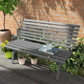 Outsunny 48.5-Inch Aluminum Garden Bench – Lightweight, Slatted Patio Seating for Outdoor Spaces
