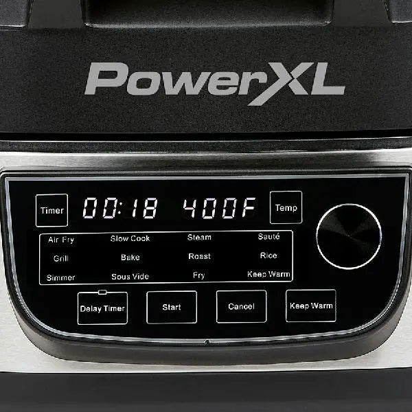 PowerXL Grill & Air Fryer Combo Plus – 12-in-1 Indoor Cooker, 1550W, Stainless Steel Housing