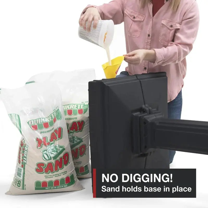 Simplay3 Dig Free Easy Up Classic Mailbox – Black Plastic, No-Dig Installation