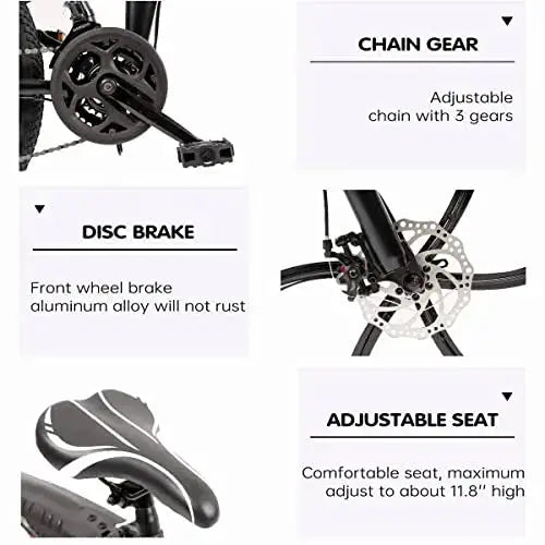 Outroad 26-Inch Folding Mountain Bike – 21-Speed, Dual Suspension, Compact Fold Design for Adults