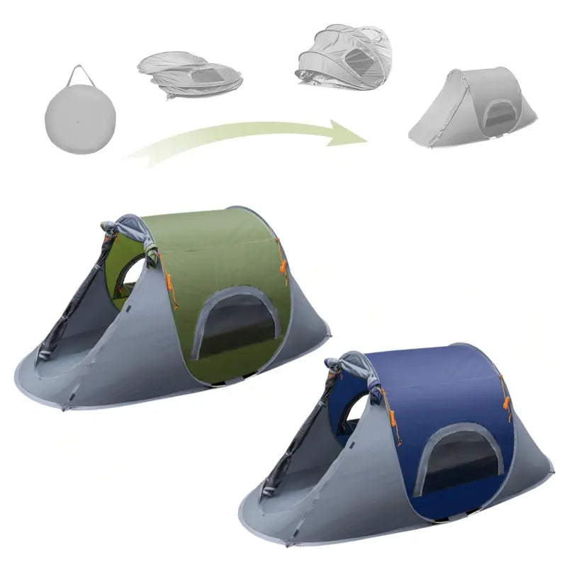Quick-Setup Single-Person Pop-Up Camping Tent with Integrated Carry Bag