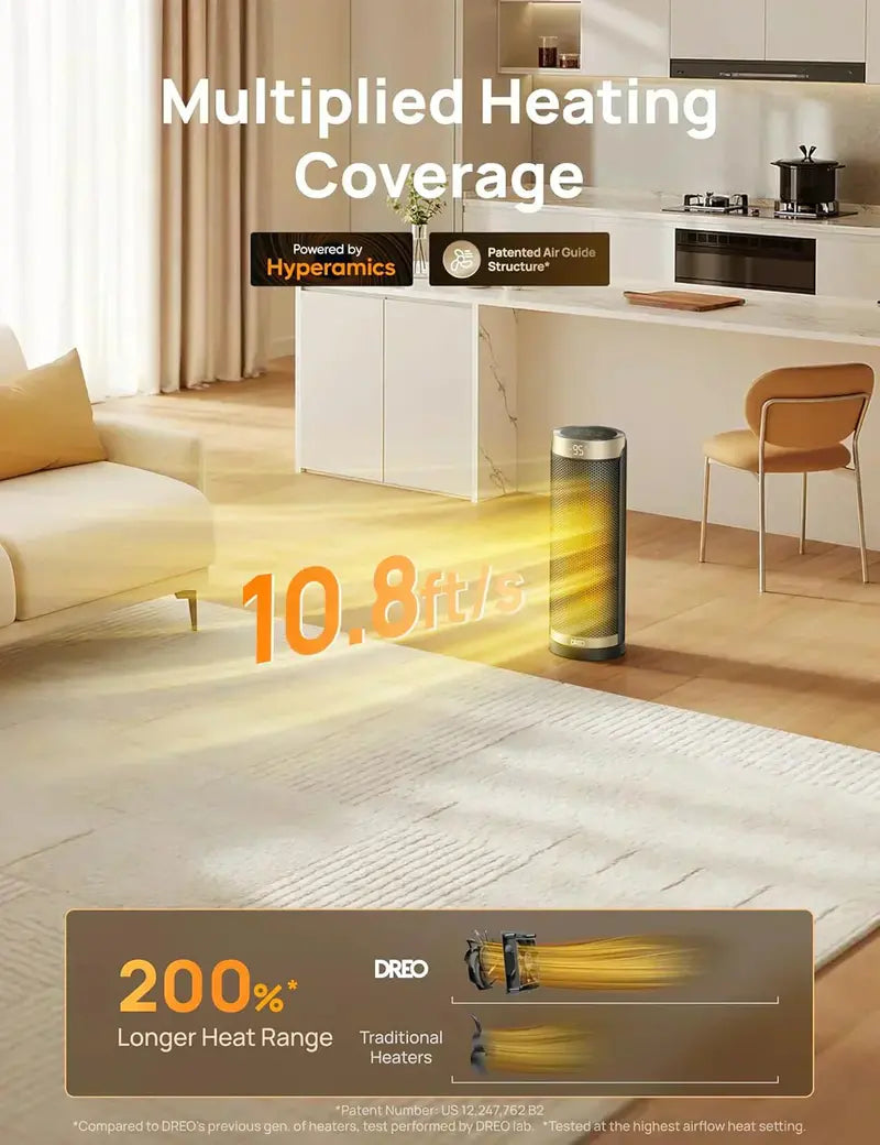 Quiet 1500W Portable Space Heater: Thermostat-Controlled Indoor Electric Heater for Small to Medium Rooms