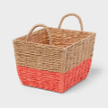 Rectangular Kids' Woven Basket Coral Red - Pillowfort