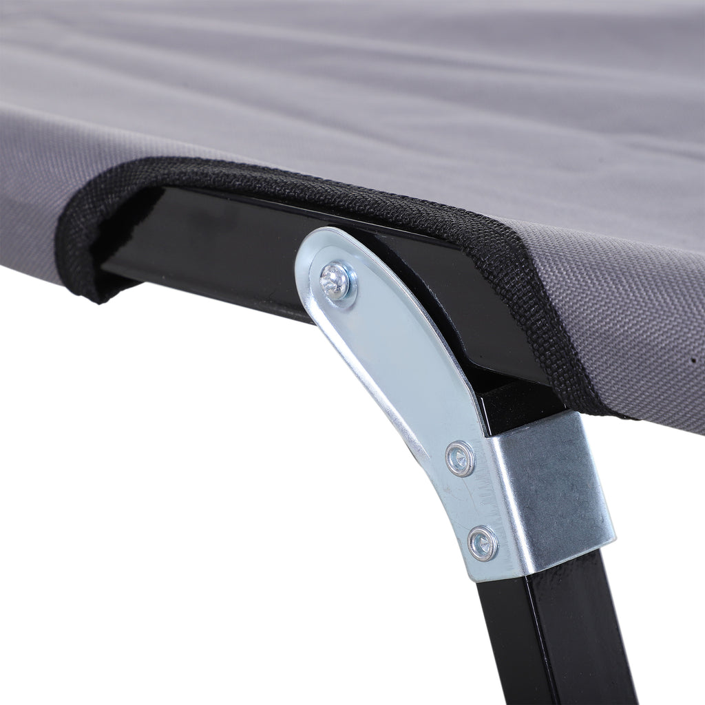Outsunny Campingliege, Campingbett für bis zu 2 Personen, 193L x 125B x 40H cm, Grau