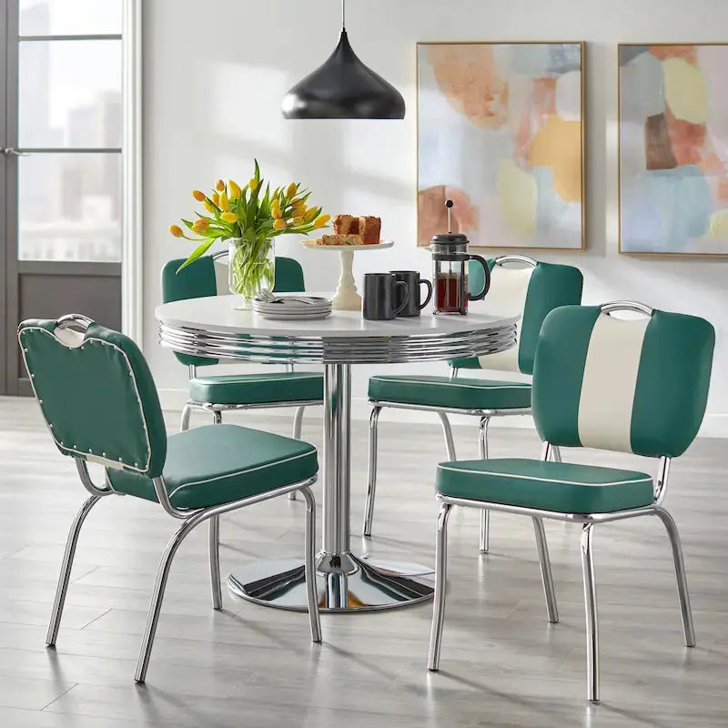 Simple Living Raleigh Retro Dining Set – 5-Piece Vintage-Inspired Table and Chair Ensemble
