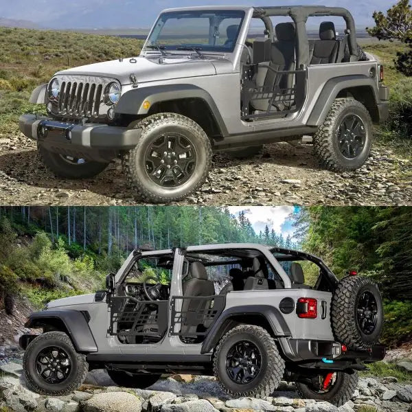 OPENROAD Off-Road Tubular Half Doors — Set of 4 Fat-Tube Safari Doors for Jeep Wrangler JL (2018–2023)