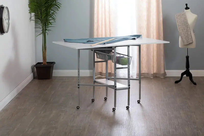 Sew Ready Hobby Cutting Table – 58.75″ × 36.5″, White/Silver Finish