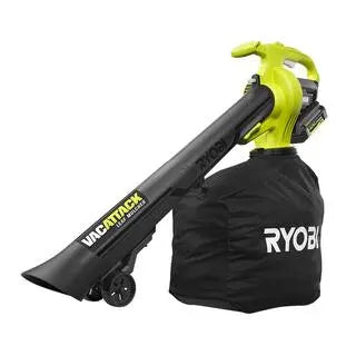 RYOBI RY40451-2B Cordless Leaf Vacuum & Mulcher – 40V, Includes Two 5.0 Ah Batteries and Charger