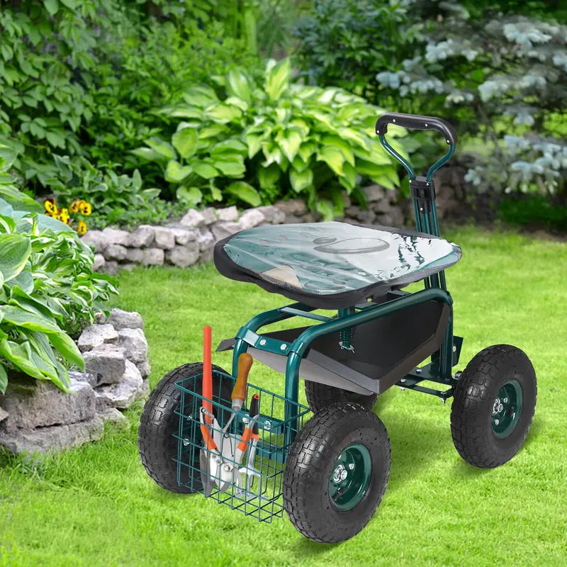 VEVOR Rolling Garden Cart with Seat – Multi-Function Workbench on Wheels for Yard Tasks