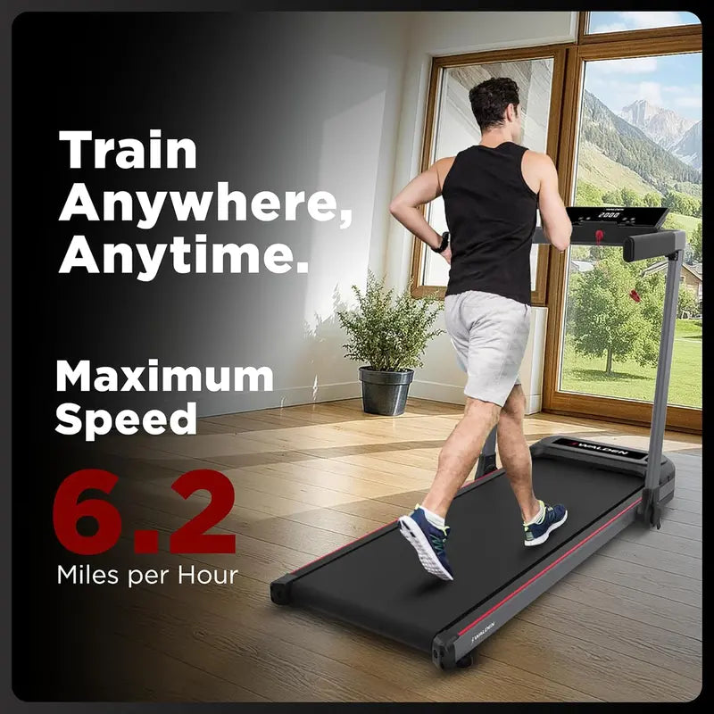 Walden Sports Folding Electric Treadmill — Lightweight Portable Running Machine with LCD Monitor and Handlebars