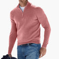 Men's Textured Zip-Neck Knit Sweater