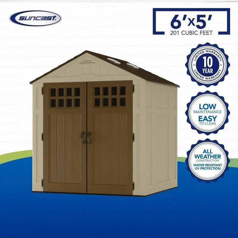 Resin Storage Shed – 6'3″ W × 5'6″ D Weather-Resistant Design