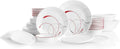 Vitrelle 78-Piece Chip-Resistant Triple Layer Glass Dinnerware Set for 12, Lightweight Round Plates & Bowls, Splendor
