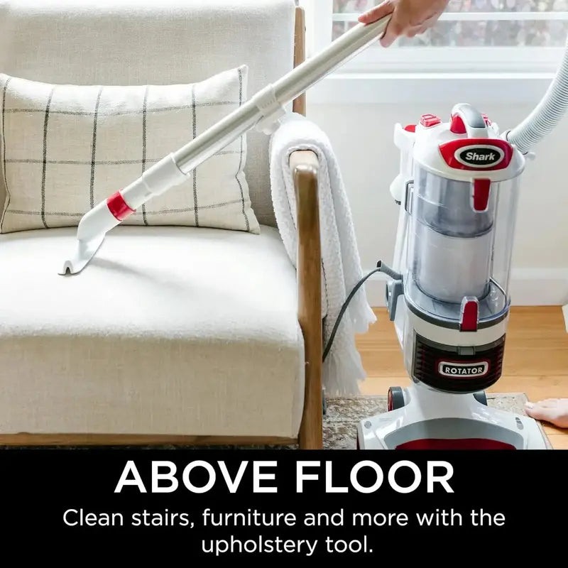 Shark NV501 Rotator Professional Lift-Away Vacuum – HEPA Filtration, Swivel Steering, LED Headlights, and Attachments (White/Red)