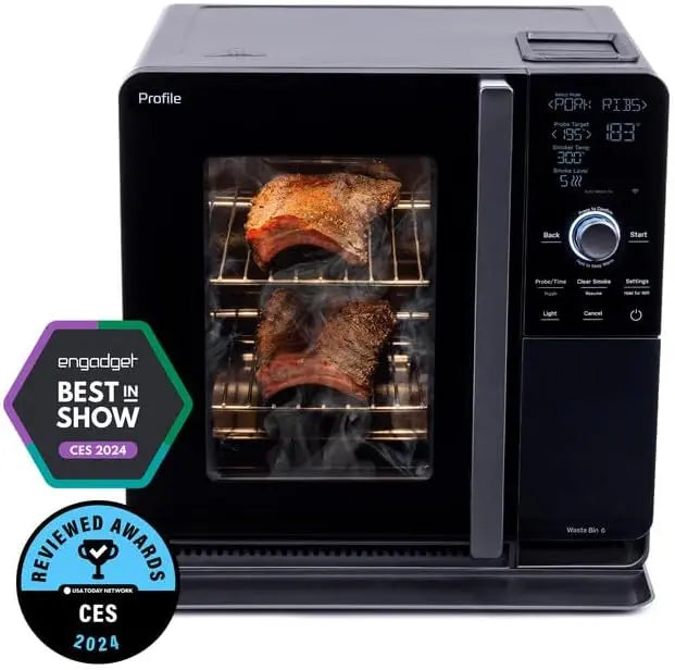 Smart Countertop Pellet Smoker with WiFi Connectivity, Active Smoke Filtration, and 5 Adjustable Smoke Levels