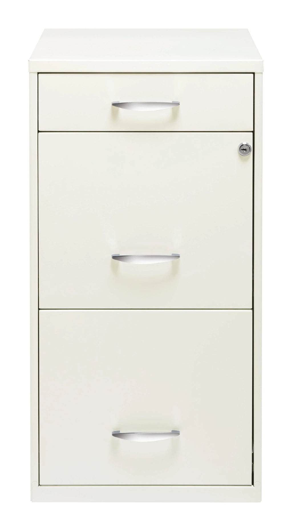 Space Solutions 3 Drawer Letter Width Vertical File Cabinet with Pencil Drawer, White