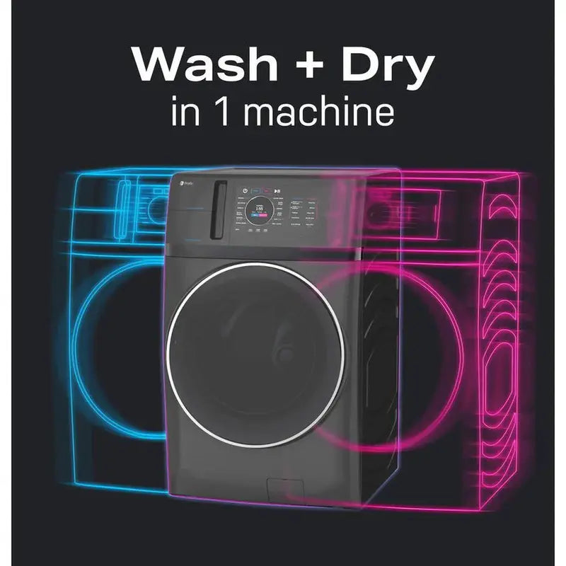 Profile 4.8 Cu. Ft. Ventless Heat Pump Washer-Dryer Combo – All-in-One Carbon Graphite Finish Laundry Appliance