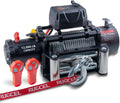 RUGCEL 12000lb Waterproof Electric Winch – 12V Black Steel Rope Winch with Dual Remote & Fairlead