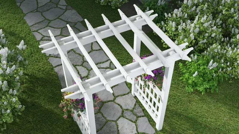 Vita 63″L x 46″W x 91″H Springport Vinyl Arbor, White, VA68146