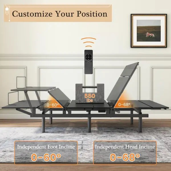 Motorized Adjustable Bed Frame – Full Size with Zero Gravity, Memory Settings & Wireless Remote