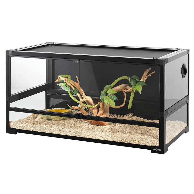 REPTI ZOO 40-Gallon Glass Terrarium – Tempered Front Panel, Foldable Frame, Ideal for Snakes & Lizards (2026)