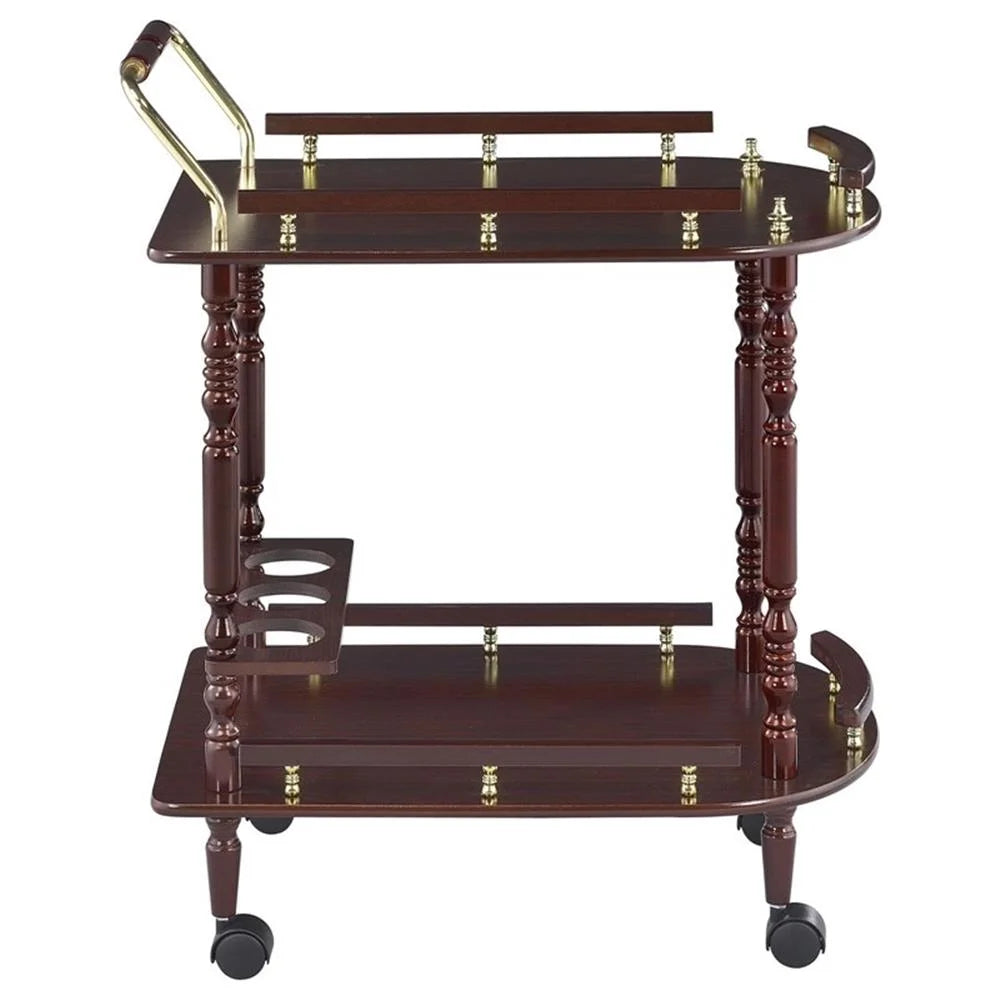 Recreation Room Traditional Merlot Serving Cart