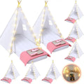 Windyun 8-Piece Kids Teepee Tent Set – Portable White Play Tent for Sleepovers, Parties & Indoor Camping