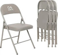 Set of Six Black Folding Chairs — Leather-Upholstered Event Seating for Weddings, Offices & Gatherings