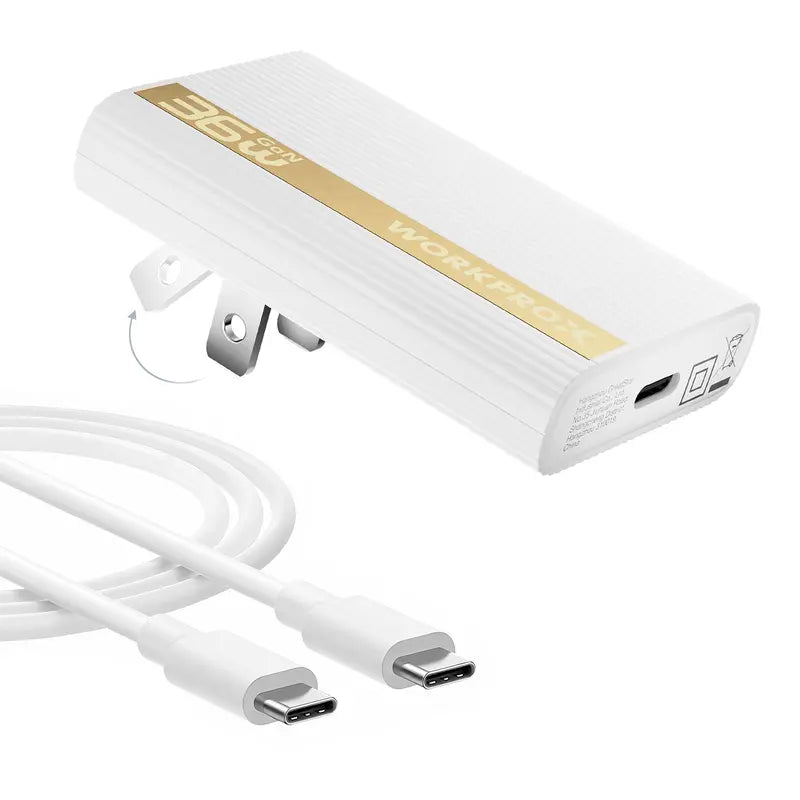 WORKPROX 36W GaN Wall Charger – Ultra-Slim, Foldable Plug, Includes USB-C Cable